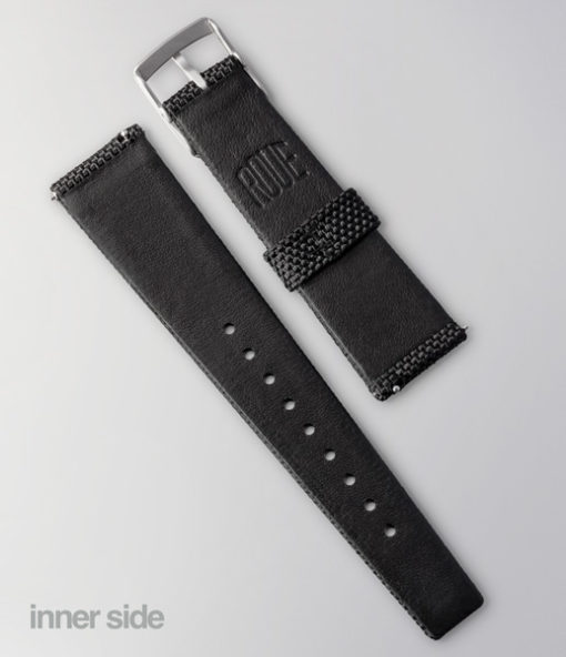 Roue Watch Black Strap - Nylon front/Leather back