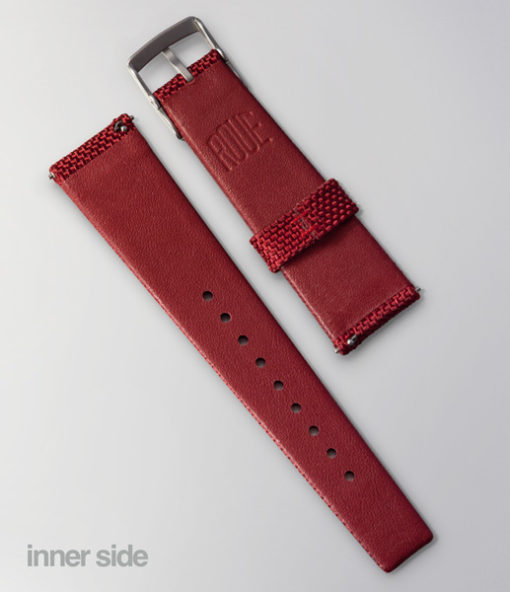 Roue Watch Red Strap - Nylon front/Leather back