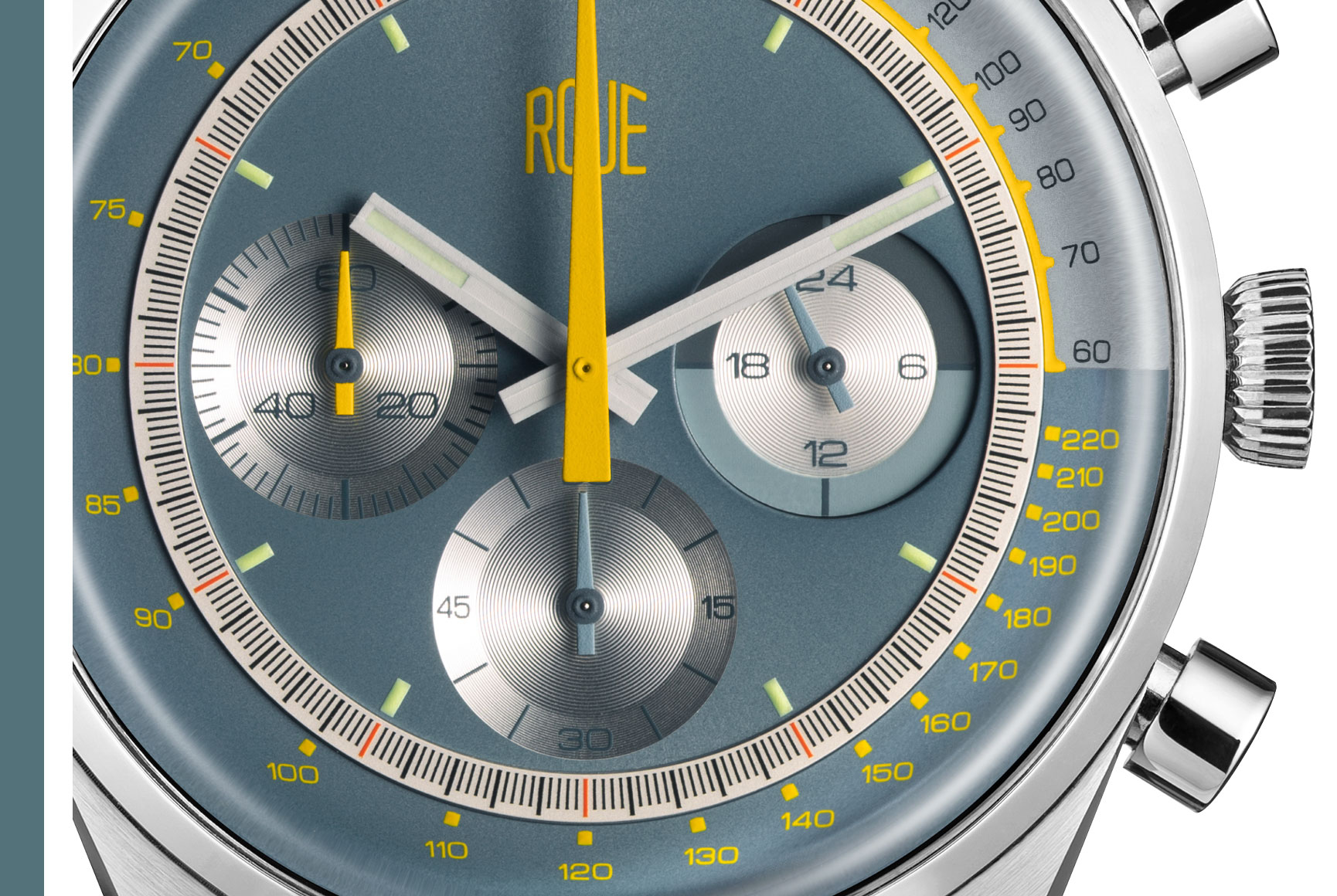 Roue Watch TPS Model - Triple layers dial construction with tachymeter and pulsometer functions